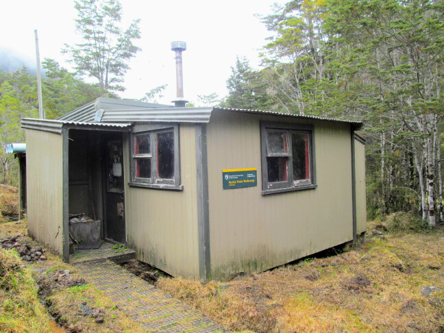 Rocky Point Workcamp Hut, Fiordland National Park  by Jonathan Moake - Rocky Point Hut, March, 2021